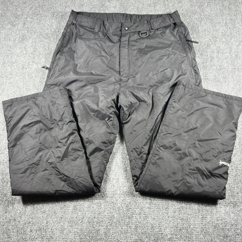 SkiGear Men's XL Black Snow Ski Pants Insulated Adjustable Waist Snowboard
